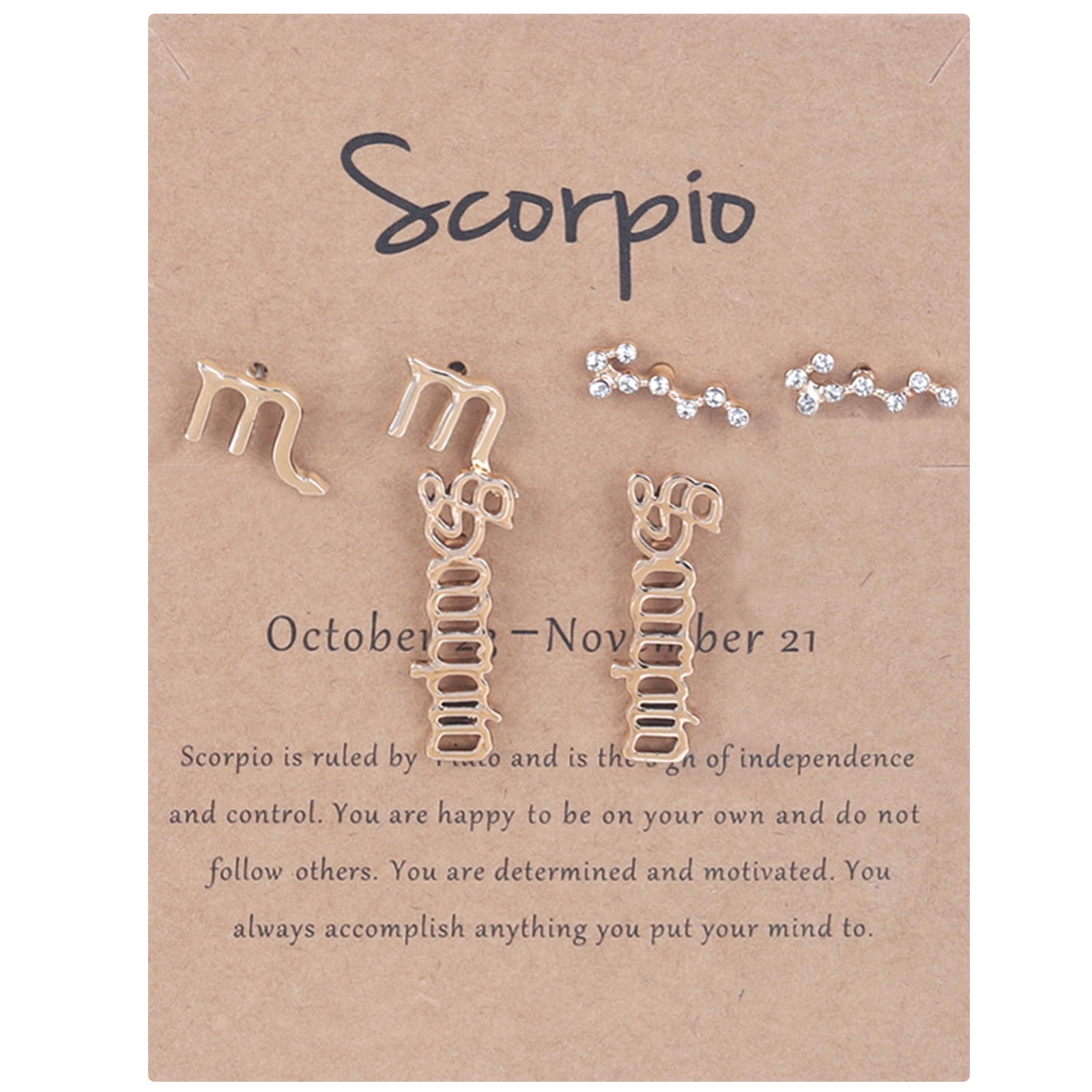 Three Pairs Of Constellation Zodiacs Layer Earings 12 Constellation