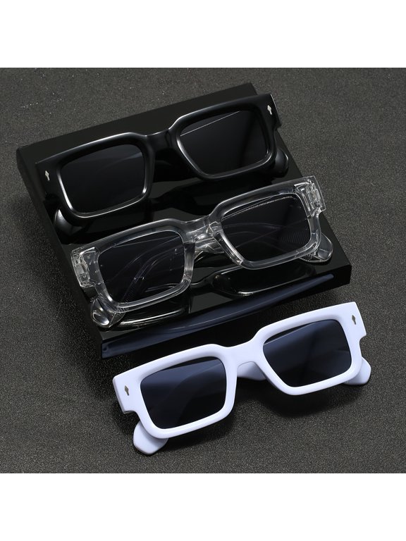 Three Pairs of Stylish And Easy Square Glasses for Men with Small Plastic Frames