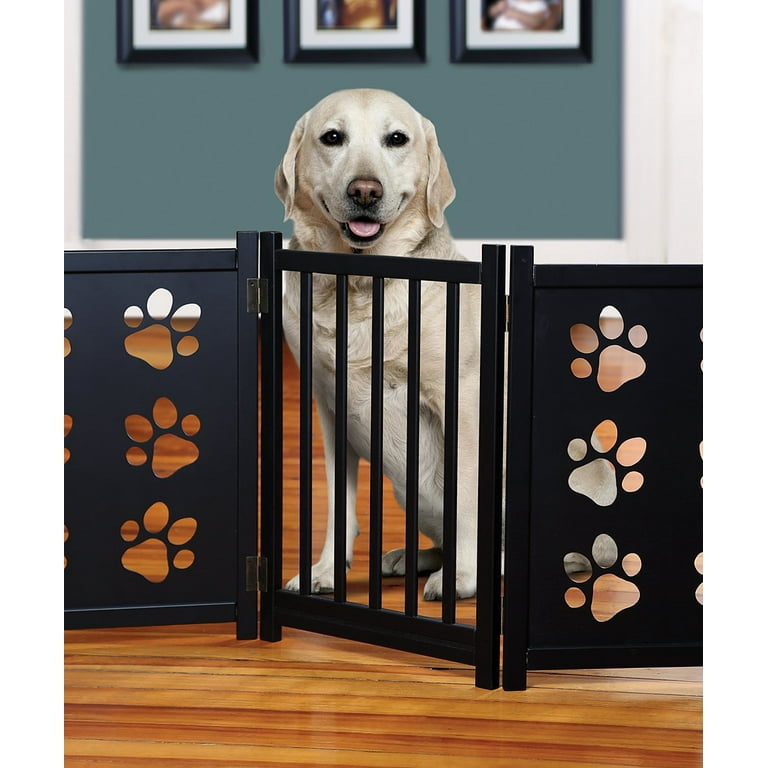 Three Panel Paw Print Wooden Gate Walmart
