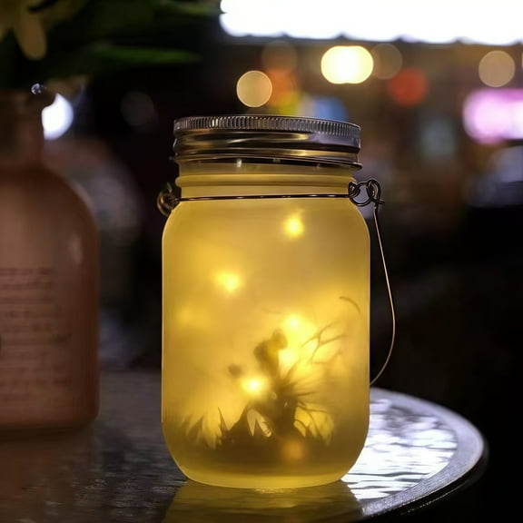 Frosted Glass Solar Outdoor Hanging Lanterns, Three Patterns, LED Lights