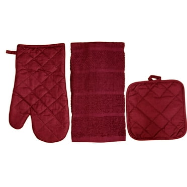 Arquiel Cute Dogs Kitchen Towels & Oven Mitts Set – 4-Piece, Soft & Absorbent