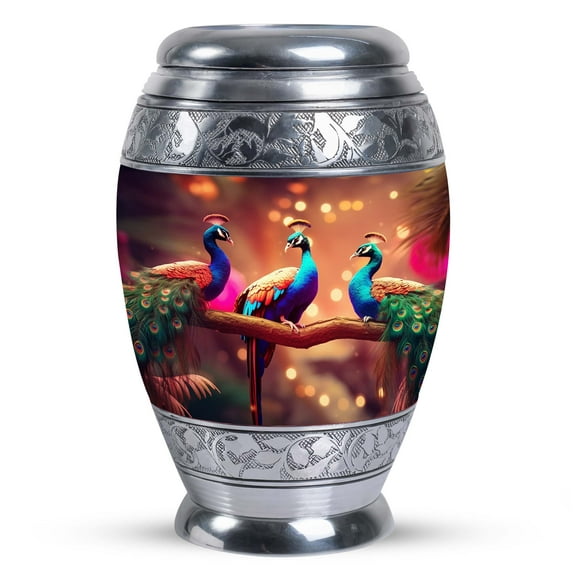Three Peacock Urn For Human Ashes Adult Woman - Small Keepsake Urn - Urns For Dad Human Ashes - Urns For Human Ashes Adult Female Mom - Funeral Urns For Adult Ashes Men (Size -3inch,1pcs)