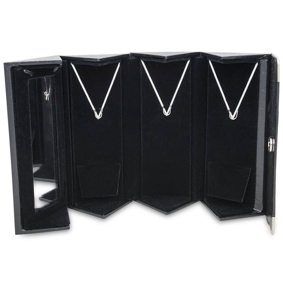 Three Pendants Holder Jewelry Box with Mirror