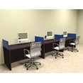 thumbnail image 1 of Three Person Blue Divider Office Workstation Desk Set, #OT-SUL-SPB7, 1 of 2