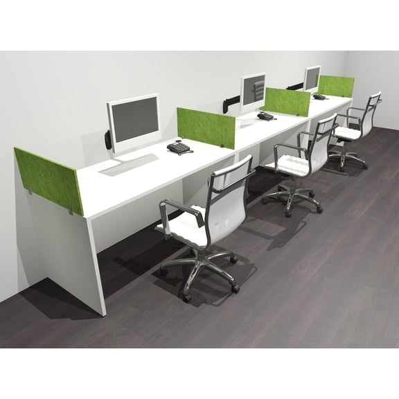 Three Person Modern Accoustic Divider Office Workstation Desk Set, #OF-CPN-SPRA5