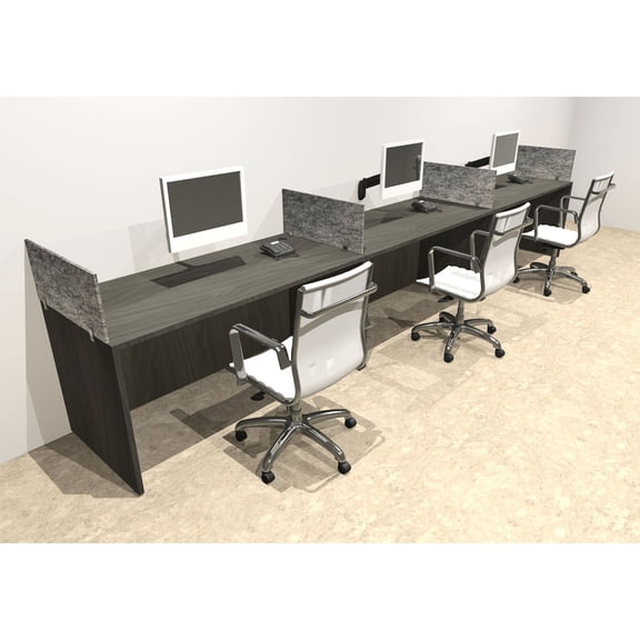 Three Person Modern Accoustic Divider Office Workstation Desk Set, #OT-SUL-SPRG66