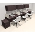 thumbnail image 1 of Three Person Modern Acrylic Divider Office Workstation Desk Set, #OT-SUS-SP53, 1 of 2
