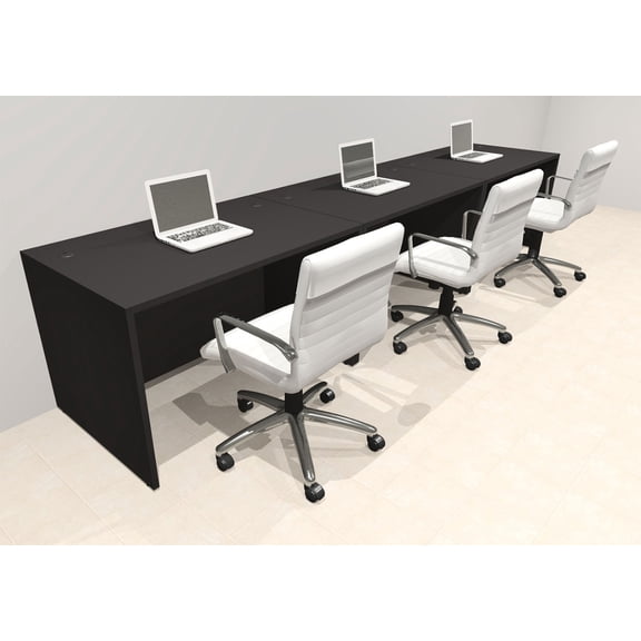 Three Person Modern No Panel Office Workstation Desk Set, #OT-SUS-SPN9
