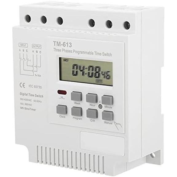 Three Phase Timer Switch Digital Weekly Programmable 380V Time Relay for Industrial Motor HVAC Lighting Control and Automation Systems$$Tools & Hardware Other