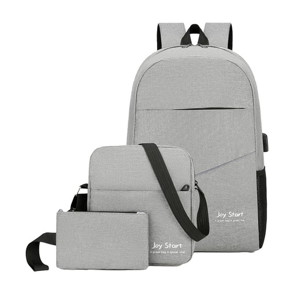 Three Piece Backpack Set For With Large Capacity Wear-resistive Watertight Reflective Strip Backpack With USB Charging Port