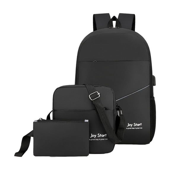 Three Piece Backpack Set For With Large Capacity Wear-resistive Watertight Reflective Strip Backpack With USB Charging Port