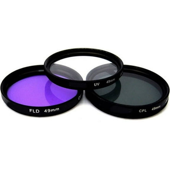 Vivitar 49mm UV, Polarizer & FLD Deluxe Filter Kit (Set of 3 + Carrying Case) FK3-49