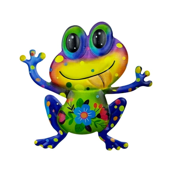 Three Piece Frog Iron Wall Art Decor Set Handcrafted Metal Sculpture For Living Room Garden Outdoor Indoor Hanging Ornament 7.87X7.87 Inch
