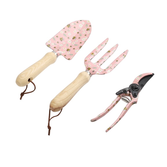 Three Piece Garden Tool Set, Small Spade, Trowel, and Secateurs for Home Gardening, Flower Care, Digging, and Vegetable Growing