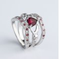 thumbnail image 1 of Three Piece Hearts And Arrows Zircon Ring Set Green Purple Red Blue Diamond Colors For Women Fashion Accessory, 1 of 6