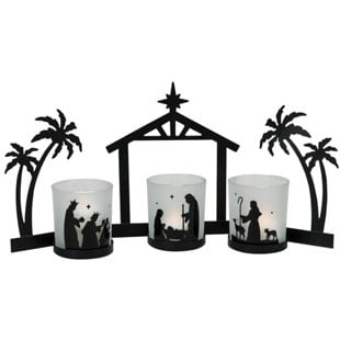 Three-Piece Led Candle Nativity Display