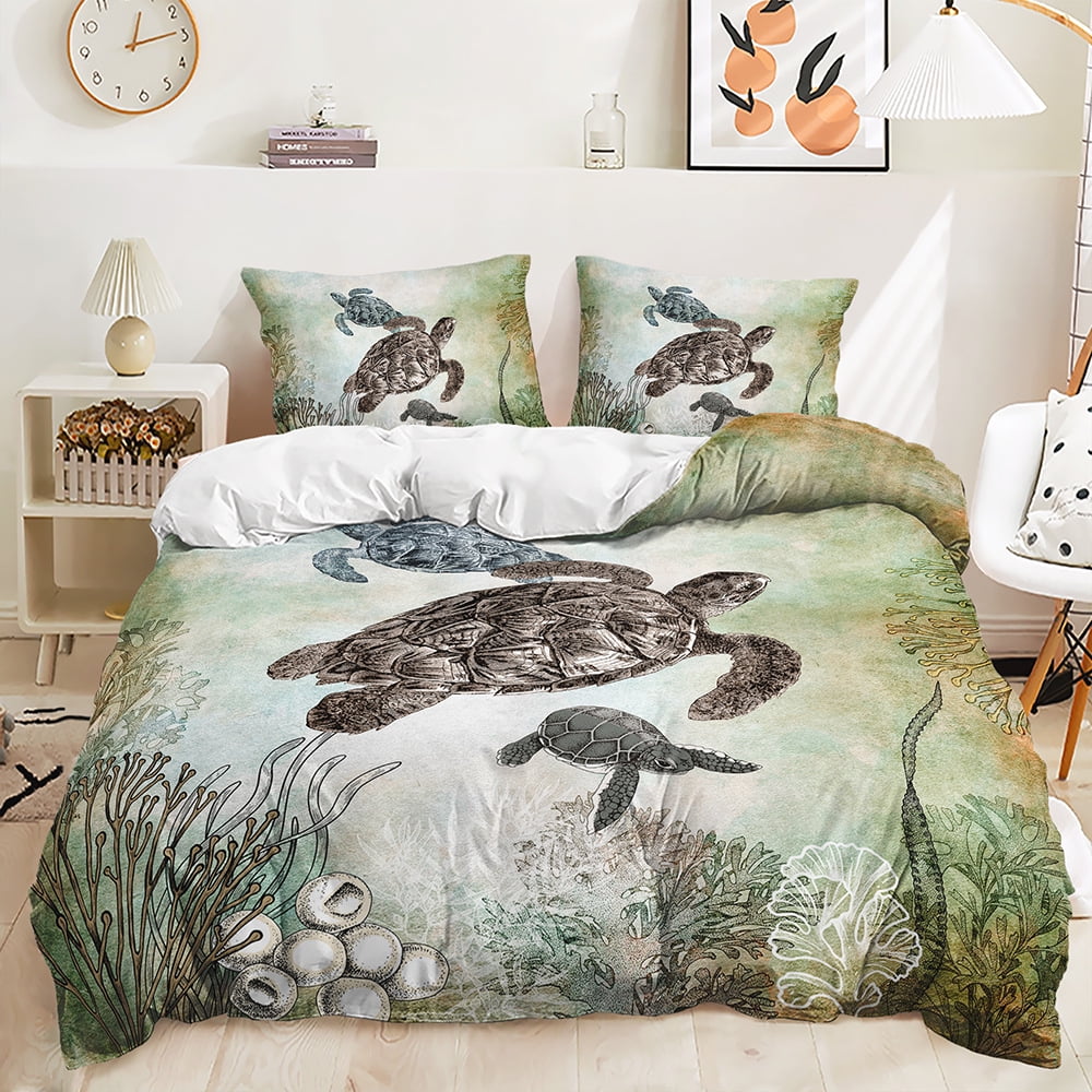 Turtle Parade 3-Piece Quilted Bedding Set NCU0DV031 main image 1
