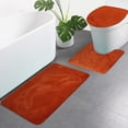 thumbnail image 1 of Three Piece Set Of Floor Mats Textured Toilet Carpets Door Mats Polyester Carpet,Pink,Cloth, 1 of 3