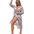 thumbnail image 1 of Three Piece Swimsuits V Neck Ruched Swim Top with Bottom Modest Swimwear 2026 Bathing Suit Coverup, 1 of 7