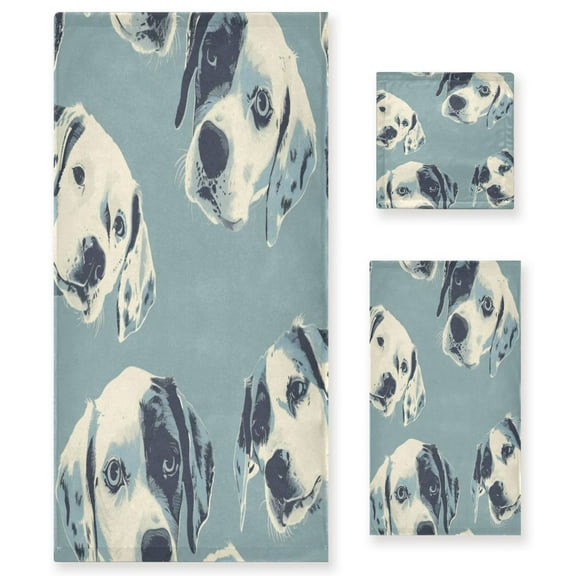 Three-Piece Towel Set Face Towel Towel Set Hand Towel Bath Towel Cotton Bath Towels Bath Towel Sets Hand Bath Towels Black and White Gog Face