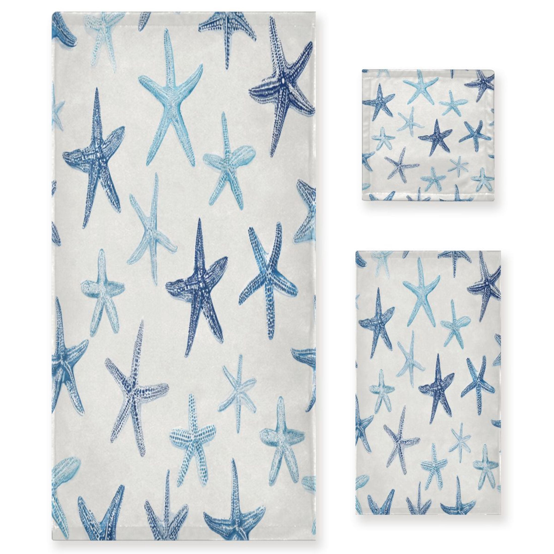 Three-Piece Towel Set Face Towel Towel Set Hand Towel Bath Towel Cotton Bath Towels Bath Towel Sets Hand Bath Towels Blue Sea Sar