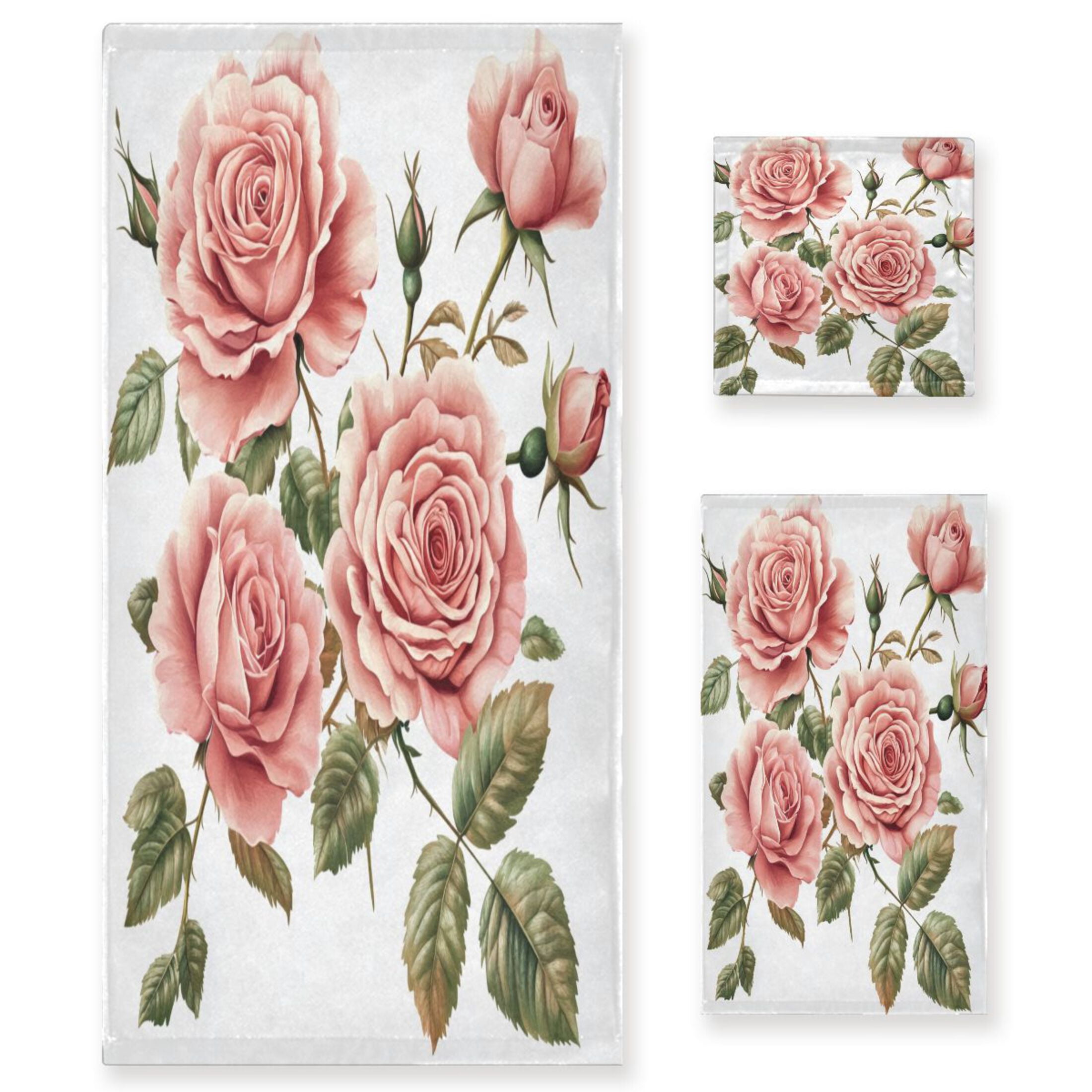 Three-Piece Towel Set Face Towel Towel Set Hand Towel Bath Towel Cotton Bath Towels Bath Towel Sets Hand Bath Towels Five Roses