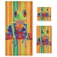 thumbnail image 1 of Three-Piece Towel Set Face Towel Towel Set Hand Towel Bath Towel Cotton Bath Towels Bath Towel Sets Hand Bath Towels Green Frog, 1 of 8