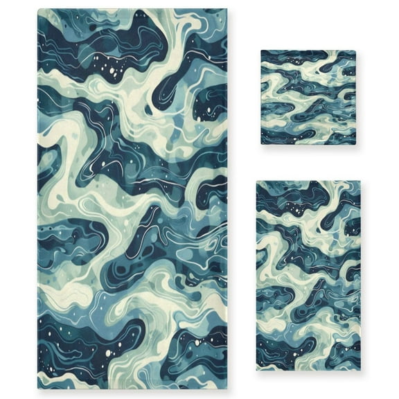 Three-Piece Towel Set Face Towel Towel Set Hand Towel Bath Towel Cotton Bath Towels Bath Towel Sets Hand Bath Towels Green River