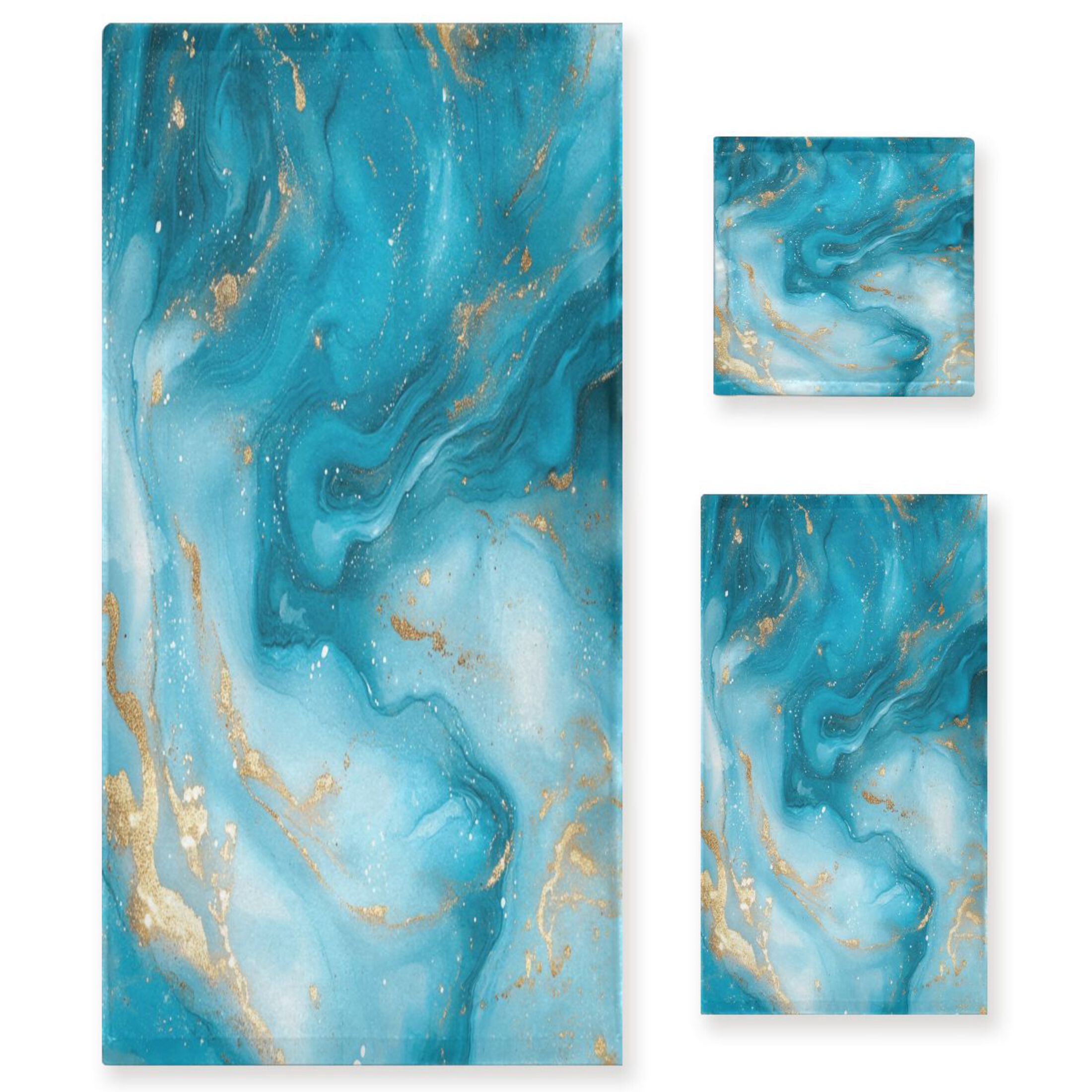 Three-Piece Towel Set Face Towel Towel Set Hand Towel Bath Towel Cotton Bath Towels Bath Towel Sets Hand Bath Towels Pretty Marble Pattern