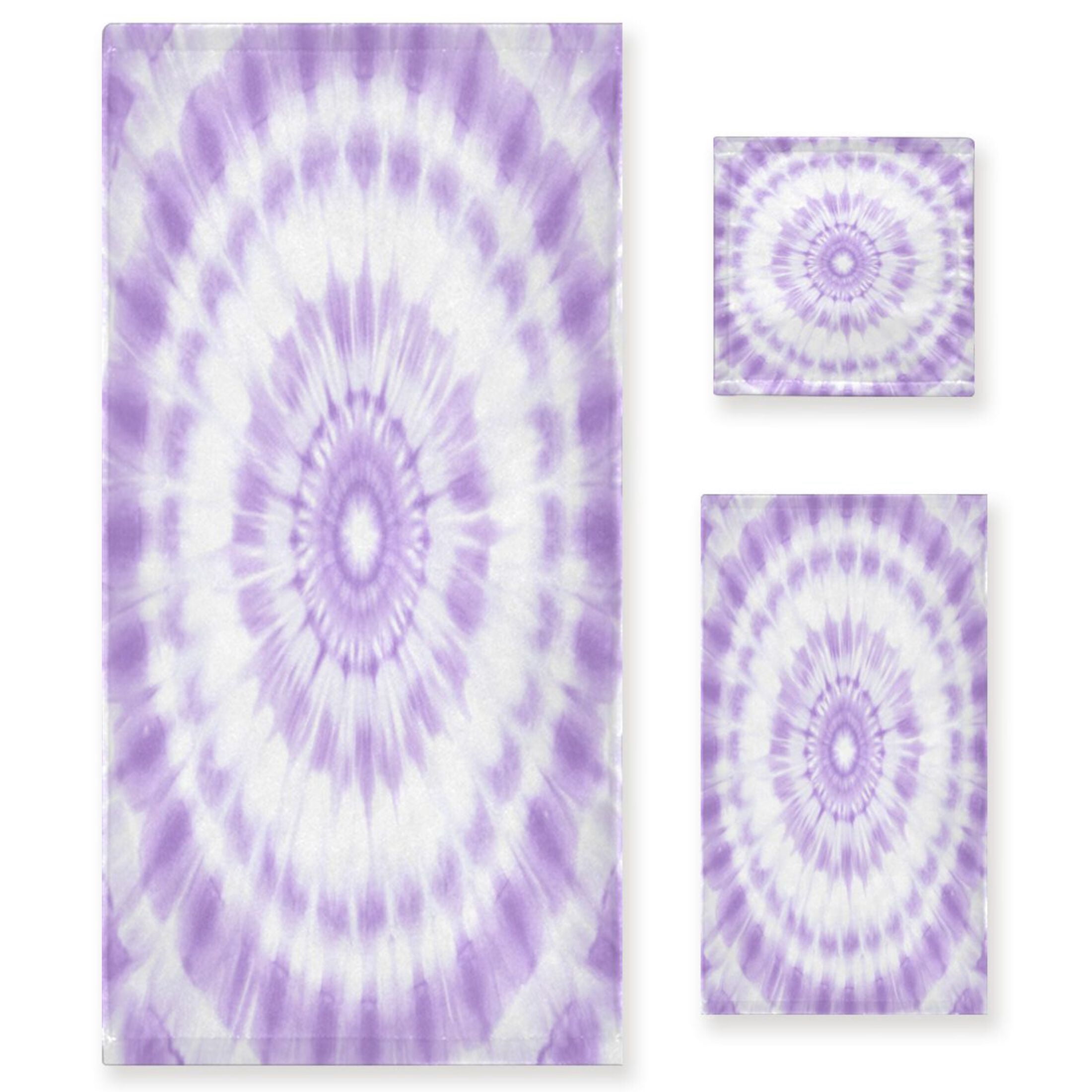 Three-Piece Towel Set Face Towel Towel Set Hand Towel Bath Towel Cotton Bath Towels Bath Towel Sets Hand Bath Towels Pretty Purple Tie Dye