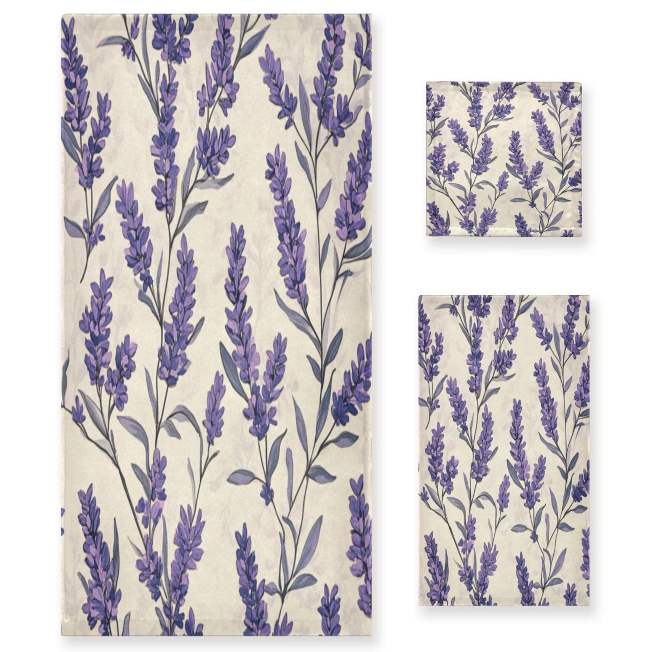 Three-Piece Towel Set Face Towel Towel Set Hand Towel Bath Towel Cotton Bath Towels Bath Towel Sets Hand Bath Towels Purple Lavender1
