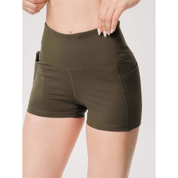 Women’s Three Pocket Basic Active Shorts, Moisture Wicking Comfortable Wear