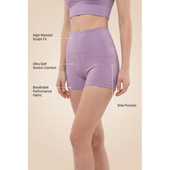 Women’s Three Pocket Basic Active Shorts, Moisture Wicking Comfortable Wear