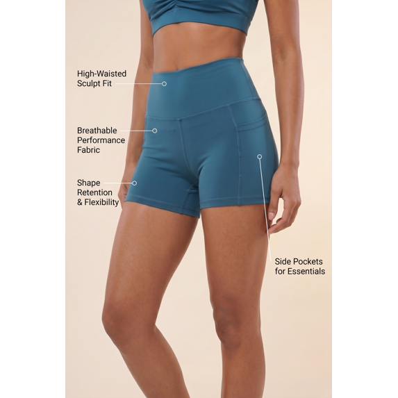Women’s Three Pocket Basic Active Shorts, Moisture Wicking Comfortable Wear