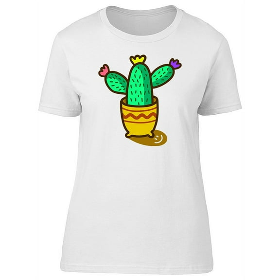 Three Point Cactus Doodle T-Shirt Women -Image by Shutterstock, Female Large