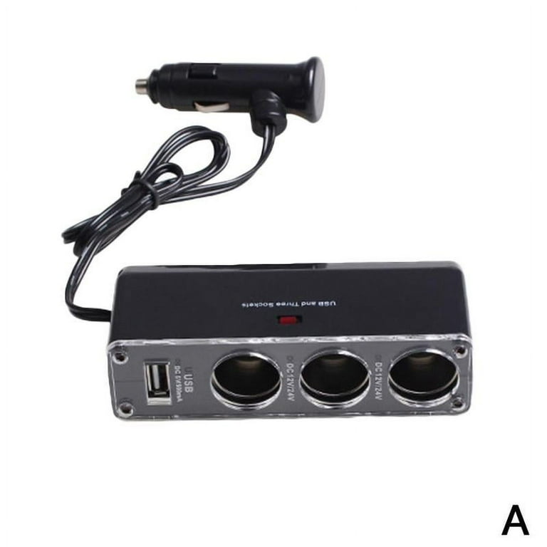 Three Port Multi Socket Car Cigarette Lighter Splitter Adapter Charger V1T6 NEW