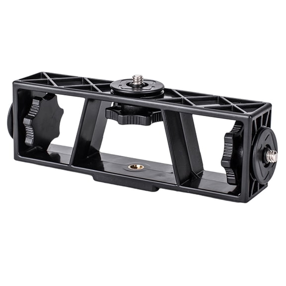 Three Position Phone Holder Stand 3-Position Mobile Phones Extension Bracket Rack 1/4inch Mount for Video Broadcast