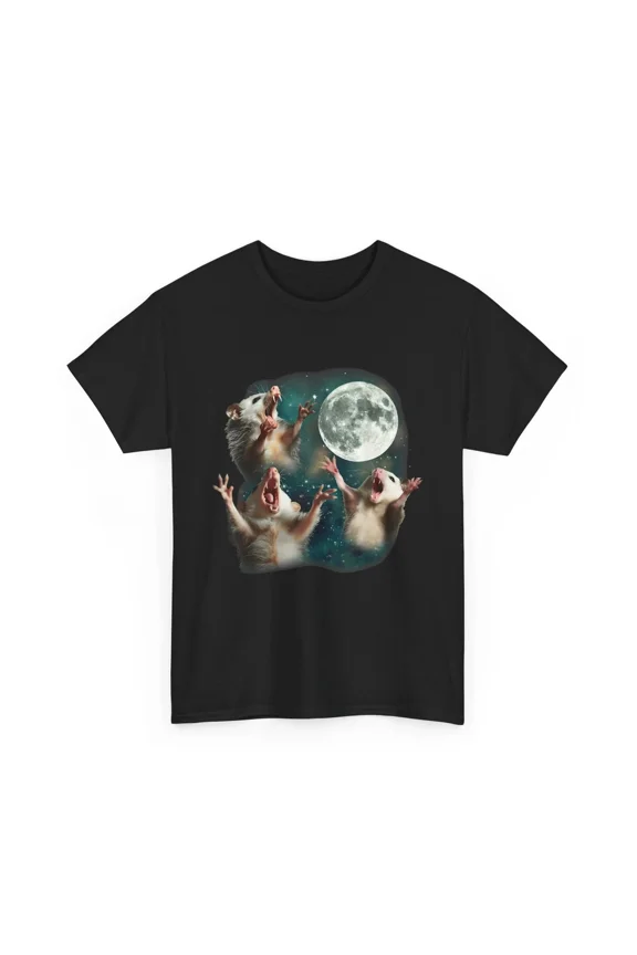 Three Possum Moon Parody Opossum Funny Weird Cursed Meme Look Unisex T-Shirt H50146, up to size 5XL