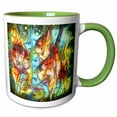thumbnail image 1 of 3drose, Three Pretty Angelfish Underwater Animal Nature Digital Ocean Art, 15oz Two-tone Green Mug, 1 of 6