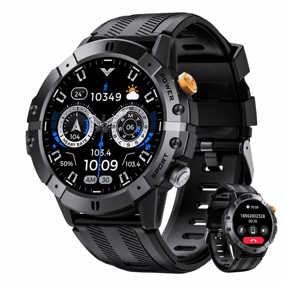 Cillso Military Smart Watch for Men, Bluetooth Calling Smartwatch with 1.52" HD Round Display, Fitness Tracker Watch with 100+ Sports Modes, Daily Activity & Sleep Tracking for Android iOS