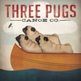 thumbnail image 1 of Three Pugs in a Canoe v Poster Print by Ryan Fowler, 1 of 2