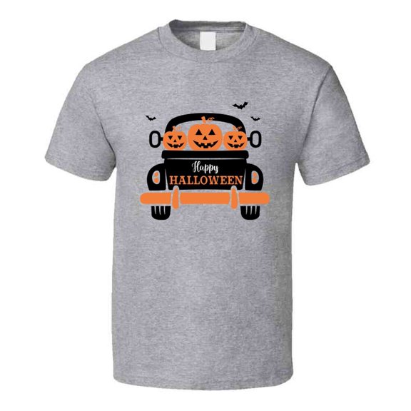 Three Pumpkins Happy Halloween Tee Cool Fall T-shirt Holiday Novelty T Shirt