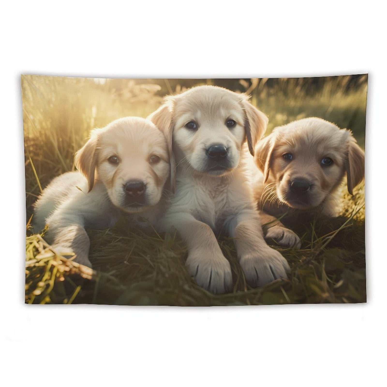 Three Puppies (2) Cartoon Wall Hanging Bedding Tapestry for Bedroom ...