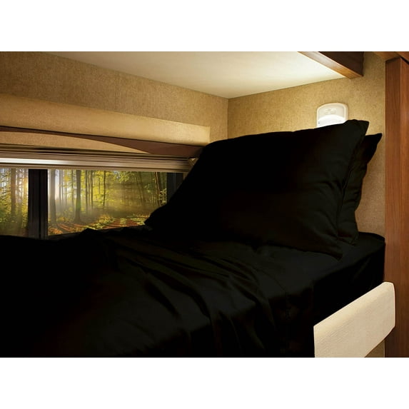 Three Quarter 48" X 75" Sheet Set 400 Thread-Count 100% Egyptian Cotton 6-Inch Deep Pockets - Made for RV - Black Color