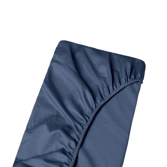 Three Quarter 48"x75" Size Extra Deep Pockets Fitted Sheet Only - 700-Thread Count 100% Pure Organic Cotton, 25 inches Deep Pockets Fitted Sheet, Soft, Sateen Weave - Mediterranean Blue Color