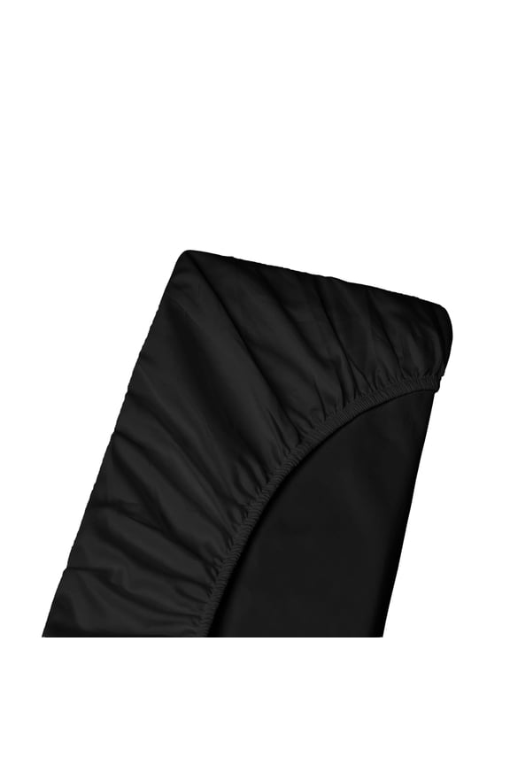 Three Quarter 48"x75" Size Fitted Sheet Only - 1000-Thread Count 100% Pure Egyptian Cotton, 12 inches Deep Pockets Fitted Sheet, Soft, Smooth, Cooling, Sateen Weave - Black Color