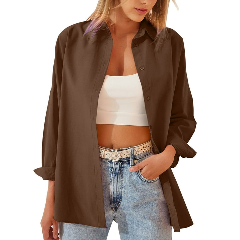 Three Quarter Length Shirts for Women Shirts Classic Women Long