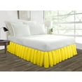 thumbnail image 1 of Three Quarter Size Tailored Drop Ruffled Solid Bed Skirt with Adjustable Elastic Belt Microfiber Fabric Fade & Wrinkle Resistant Bed Frame Cover Easy to Fit & Care (25 Inch Drop, Yellow), 1 of 4