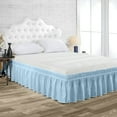thumbnail image 1 of Three Quarter Size Tailored Drop Wrap Around Solid Bed Skirt with Adjustable Elastic Belt Microfiber Fabric Fade & Wrinkle Resistant Bed Frame Cover Easy to Fit & Care (12 Inch Drop, Light Blue), 1 of 4