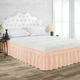 thumbnail image 1 of Three Quarter Size Tailored Drop Wrap Around Solid Bed Skirt with Adjustable Elastic Belt Microfiber Fabric Fade & Wrinkle Resistant Bed Frame Cover Easy to Fit & Care (20 Inch Drop, Peach), 1 of 4